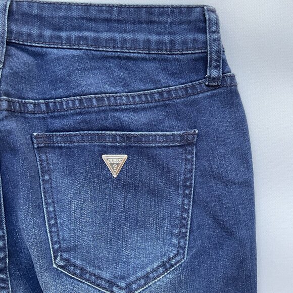 Guess Women’s Mid Rise Skinny Jeans Cropped Leg W/Tuxedo Foil Striped Size 28 - Picture 11 of 11